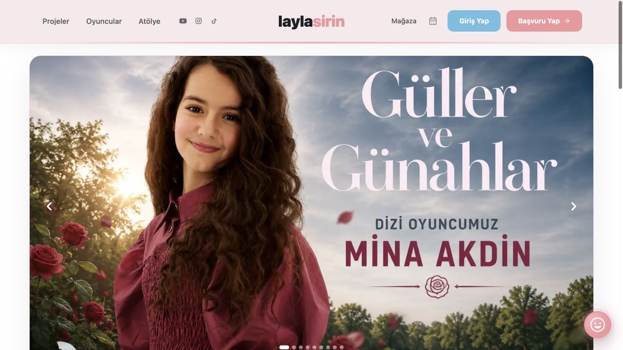 Mina Akdin’in olduğu Layla Şirin ana sayfası